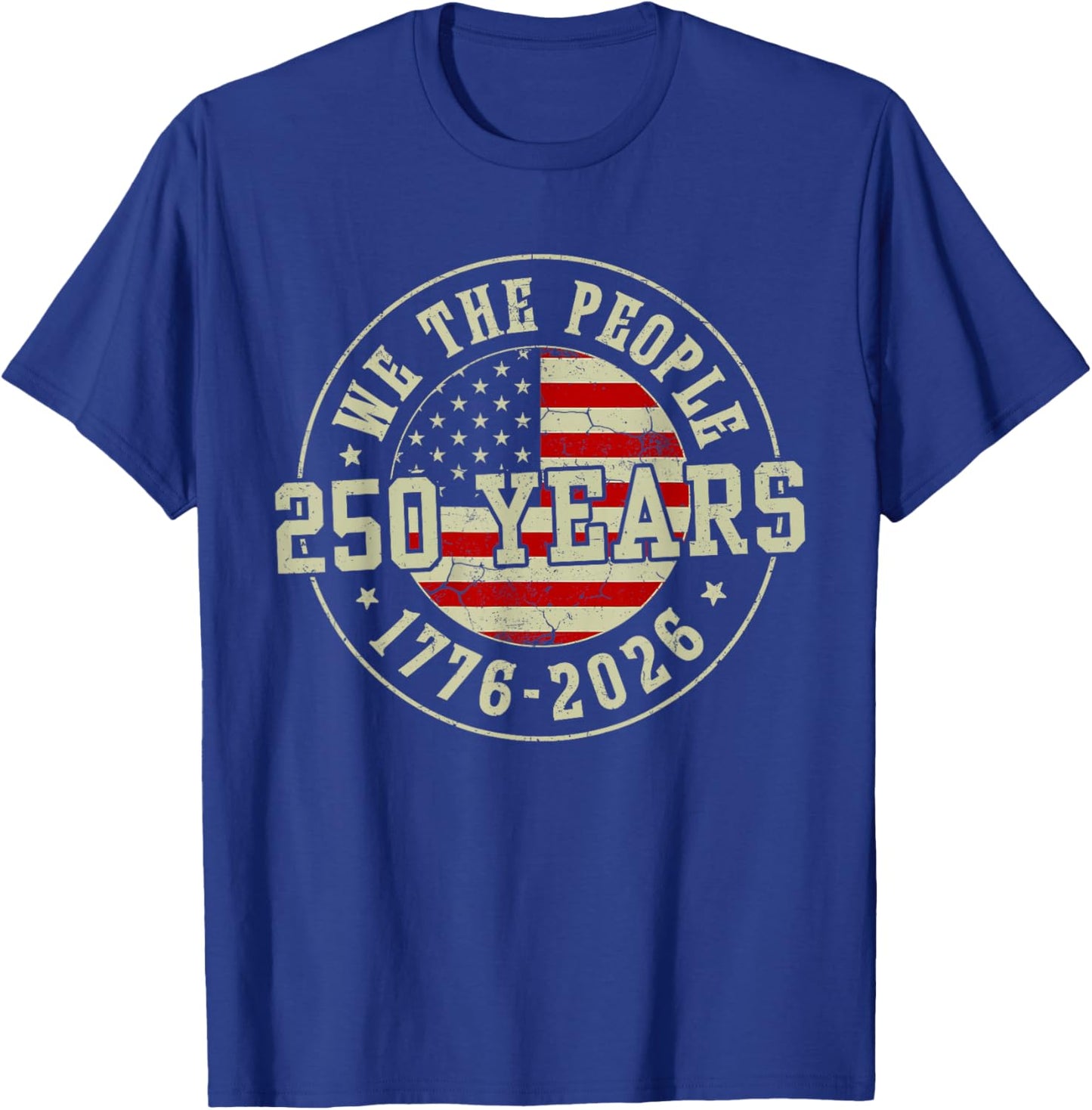 Vintage 250 Years 1776-2026 250th Birthday 4th of July Men T-Shirt - T-Shirt | Royal