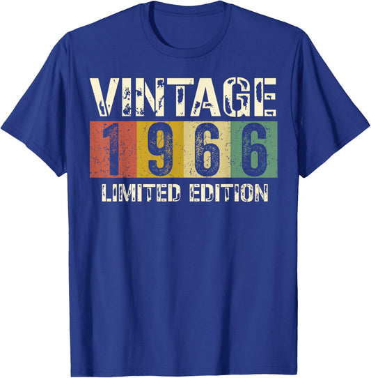 Classic 60 Birthday Decorations Men 60yr 1966 60th Birthday T-Shirt - T-Shirt | Royal