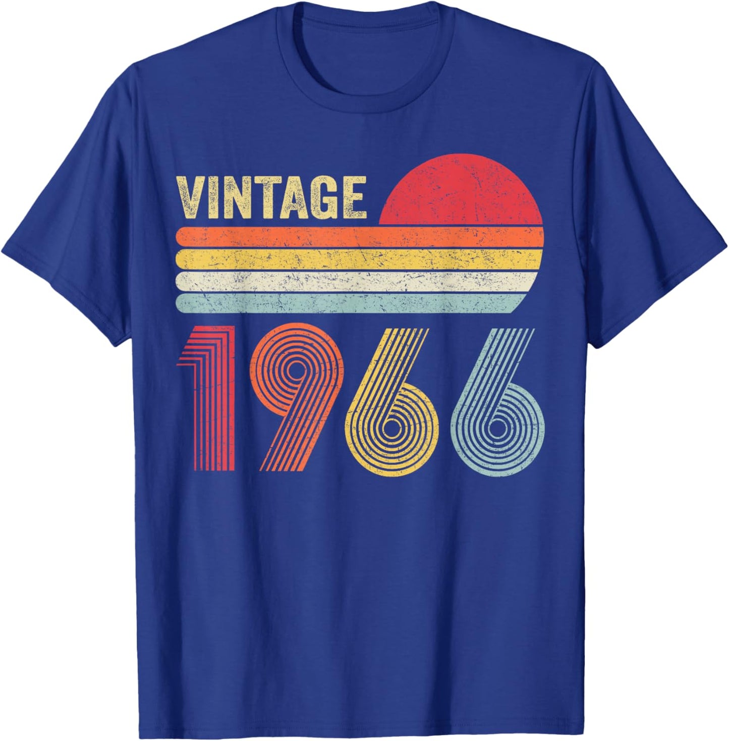 Vintage 1966 60th Birthday Gift Men Women 60 Years Old T-Shirt - T-Shirt | Royal