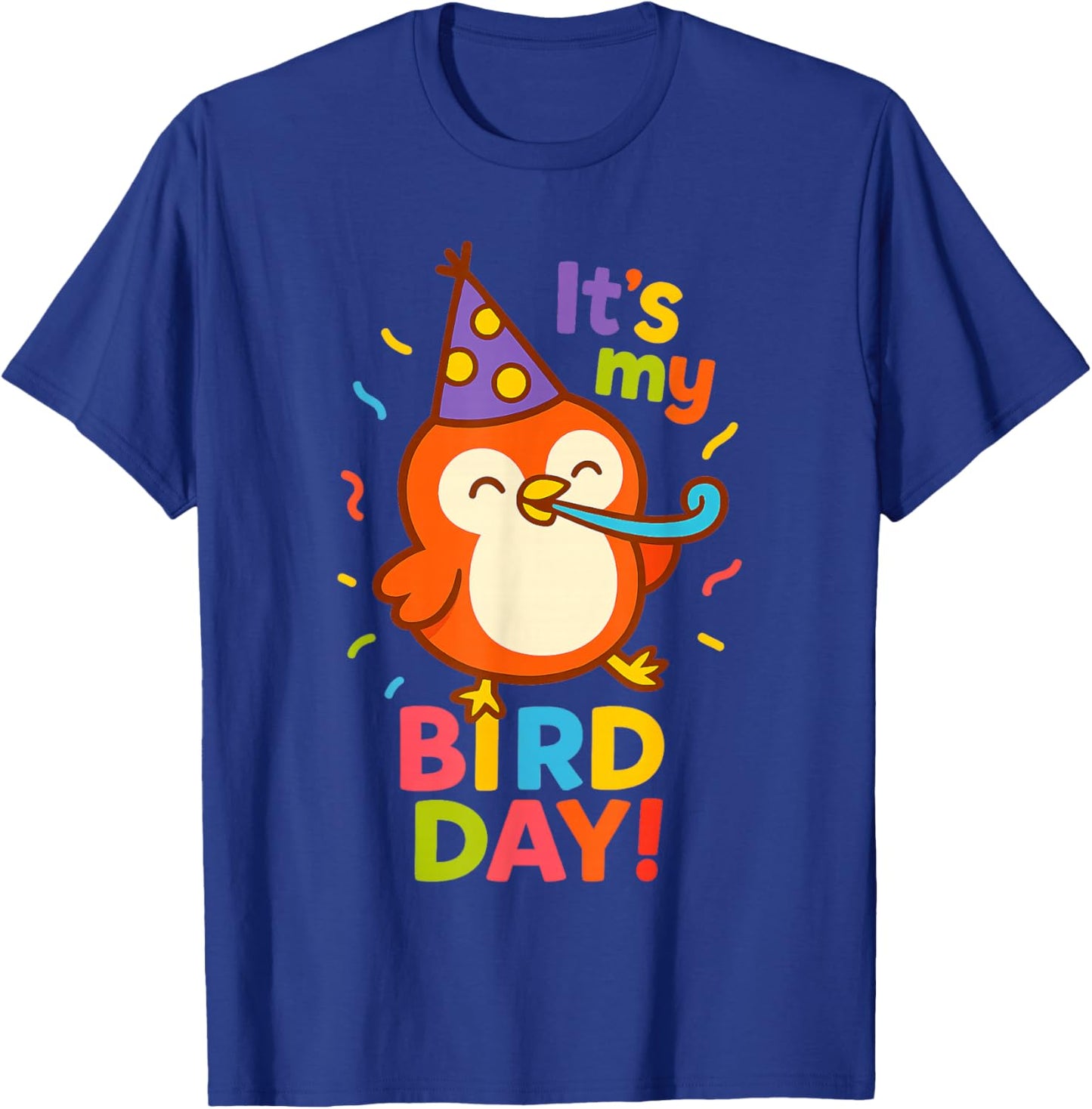 Funny It's My Bird Day Birthday Cartoon for Kids T-Shirt - T-Shirt | Royal