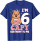 6 Years Old Capy Birthday to Me 6th Birthday Capybara Girl T-Shirt - T-Shirt | Royal