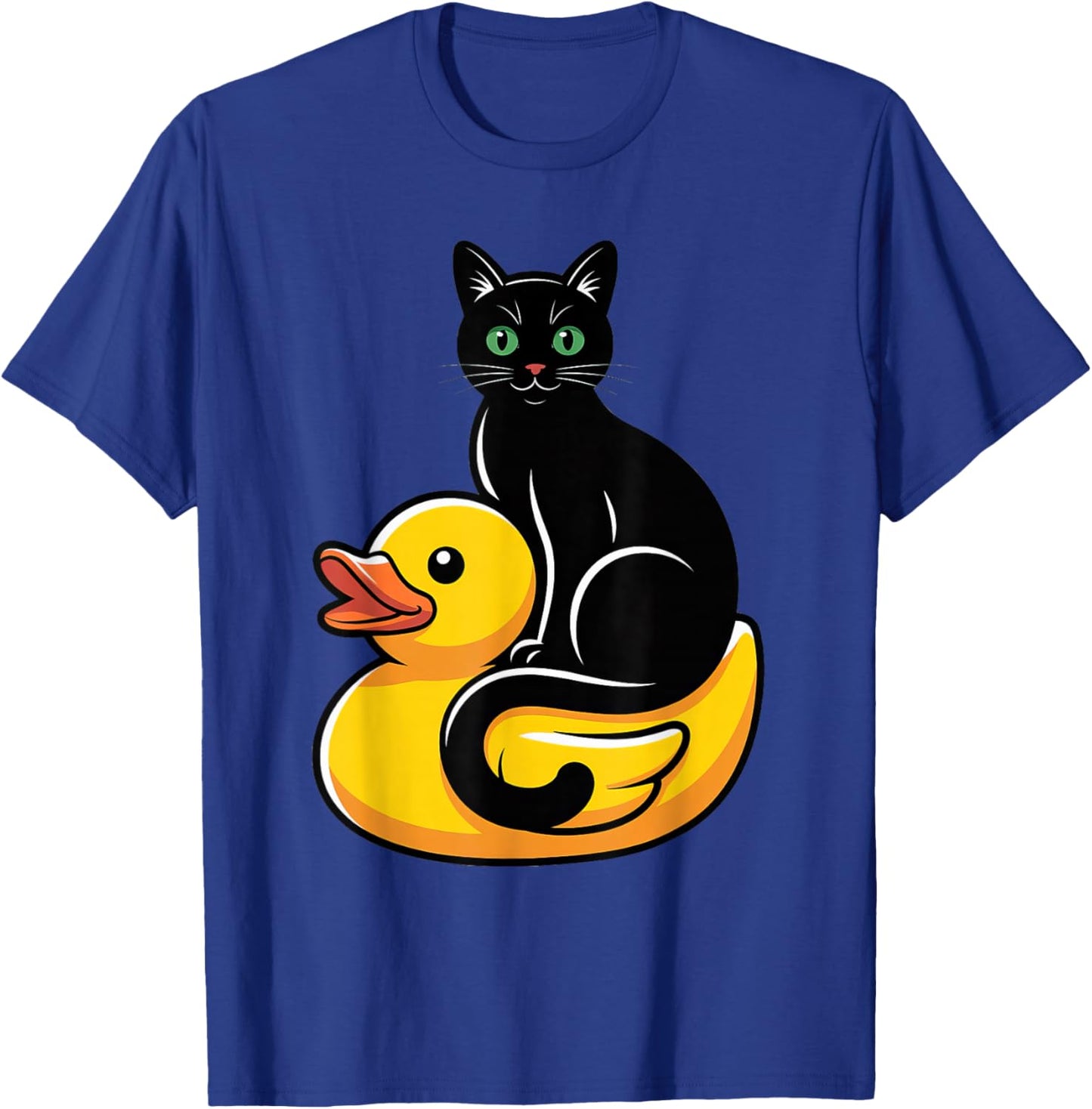 Cute Black Cat Rubber Duck T-Shirt - T-Shirt | Royal