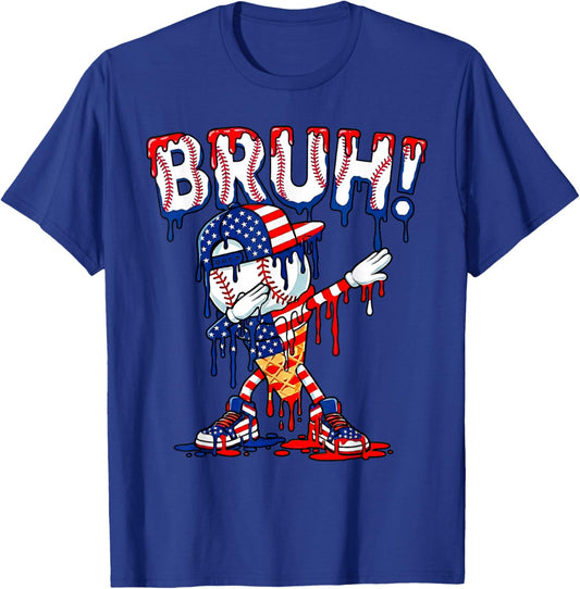 Baseball Life Style 101 Apparel Funny Drip Baseball Boy Bruh T-Shirt - T-Shirt | Royal
