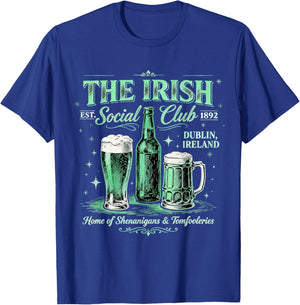 The Irish Social Club Vintage Drinking Team St Patrick's Day T-Shirt - T-Shirt | Royal
