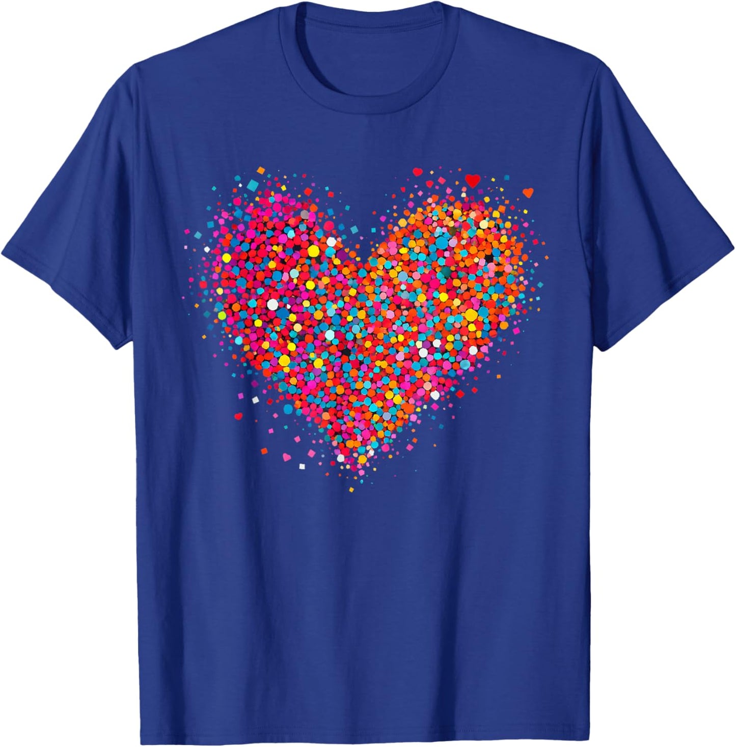 Valentine Colorful Confetti Heart Men Women Kid T-Shirt - T-Shirt | Royal
