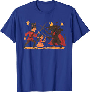 Vintage Nutcrackers Ballet Sugar Plum Fairy Girl Mouse Xmas T-Shirt - T-Shirt | Royal