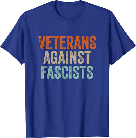 Veterans Against Fascists Retro Patriotic Veteran US Army T-Shirt - T-Shirt | Royal
