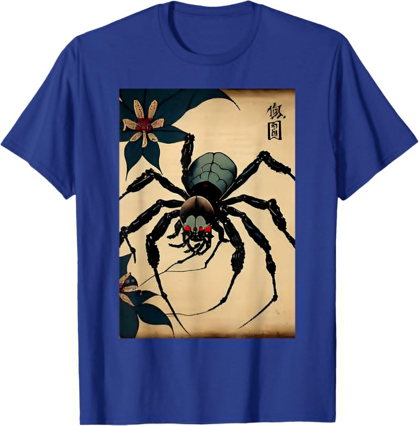 Vintage Spider Tradition Japanese Graphic Anime Ukiyo-e Art T-Shirt - T-Shirt | Royal