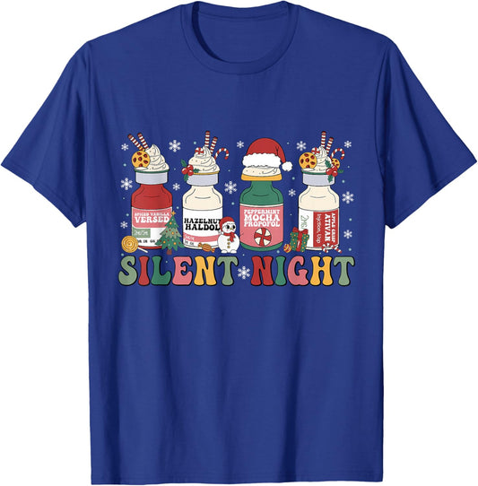 Funny Santa Propofol Silent Night ICU Nurses Merry Christmas T-Shirt - T-Shirt | Royal