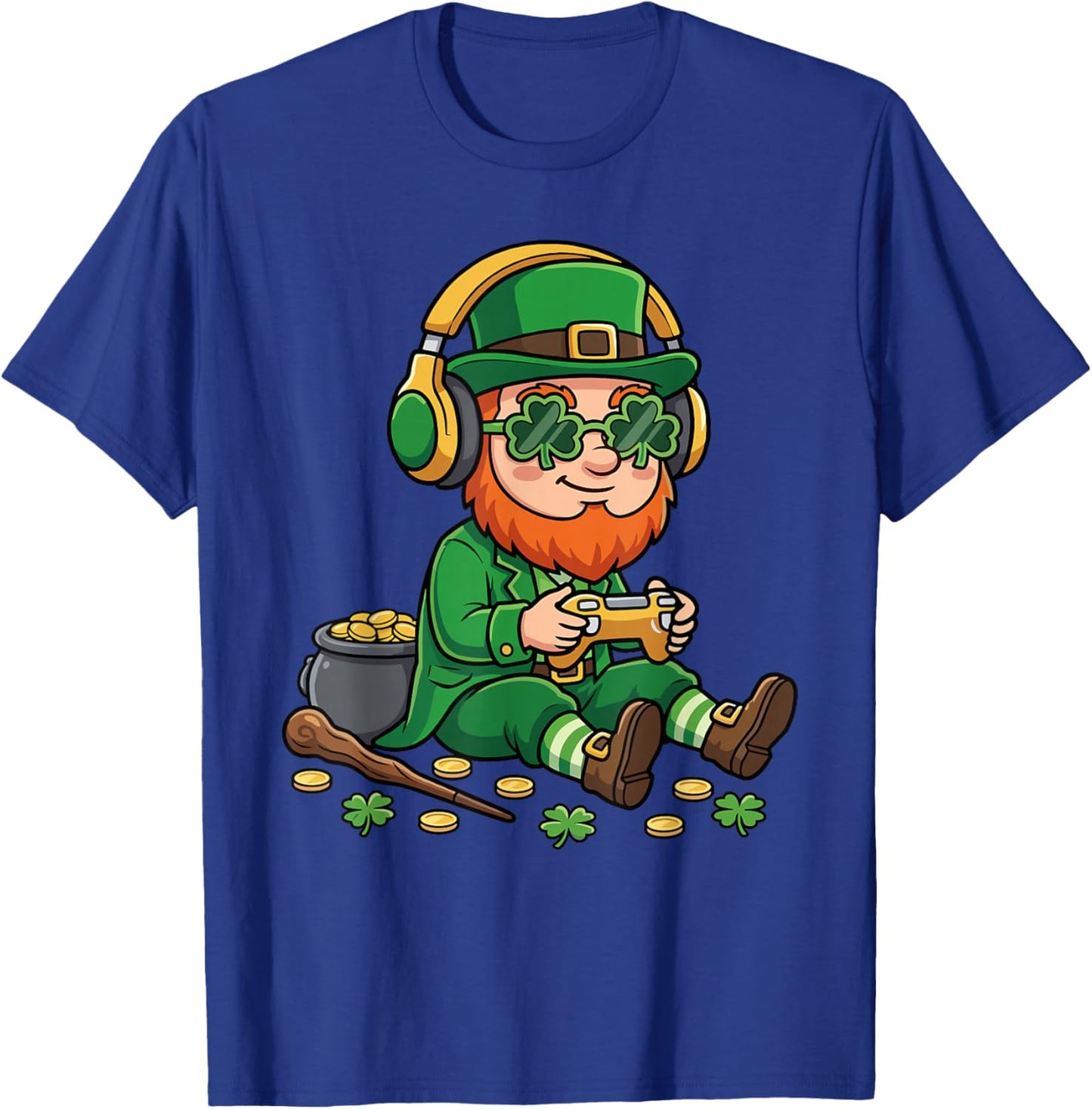 Video Games St. Patrick Gamer Funny St. Patricks Day T-Shirt - T-Shirt | Royal
