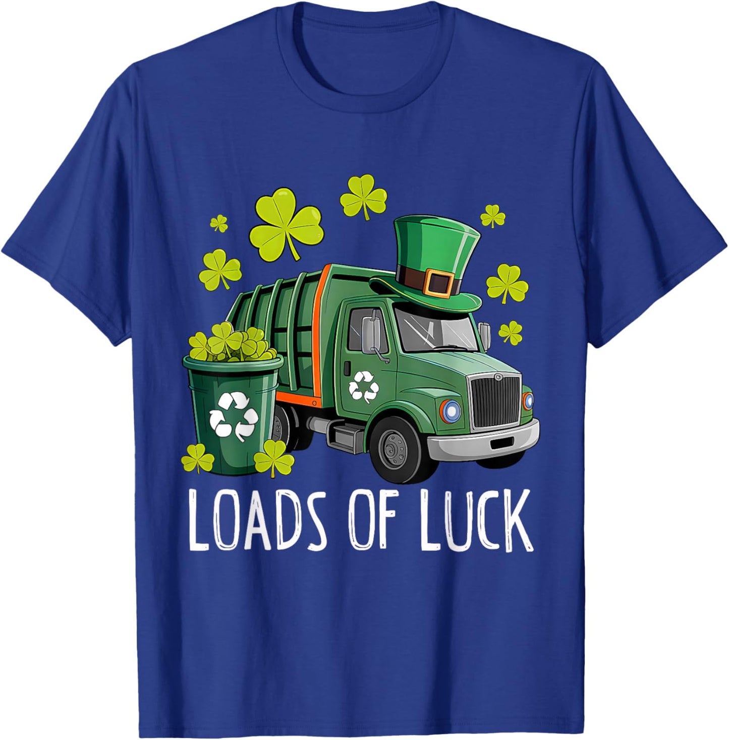 St Patricks Day Garbage Truck Load of Luck Toddler Boys Kids T-Shirt - T-Shirt | Royal