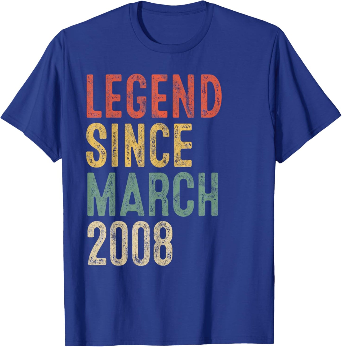 Legend March 2008 18th Birthday Boy Girl 18 Year Old T-Shirt - T-Shirt | Royal