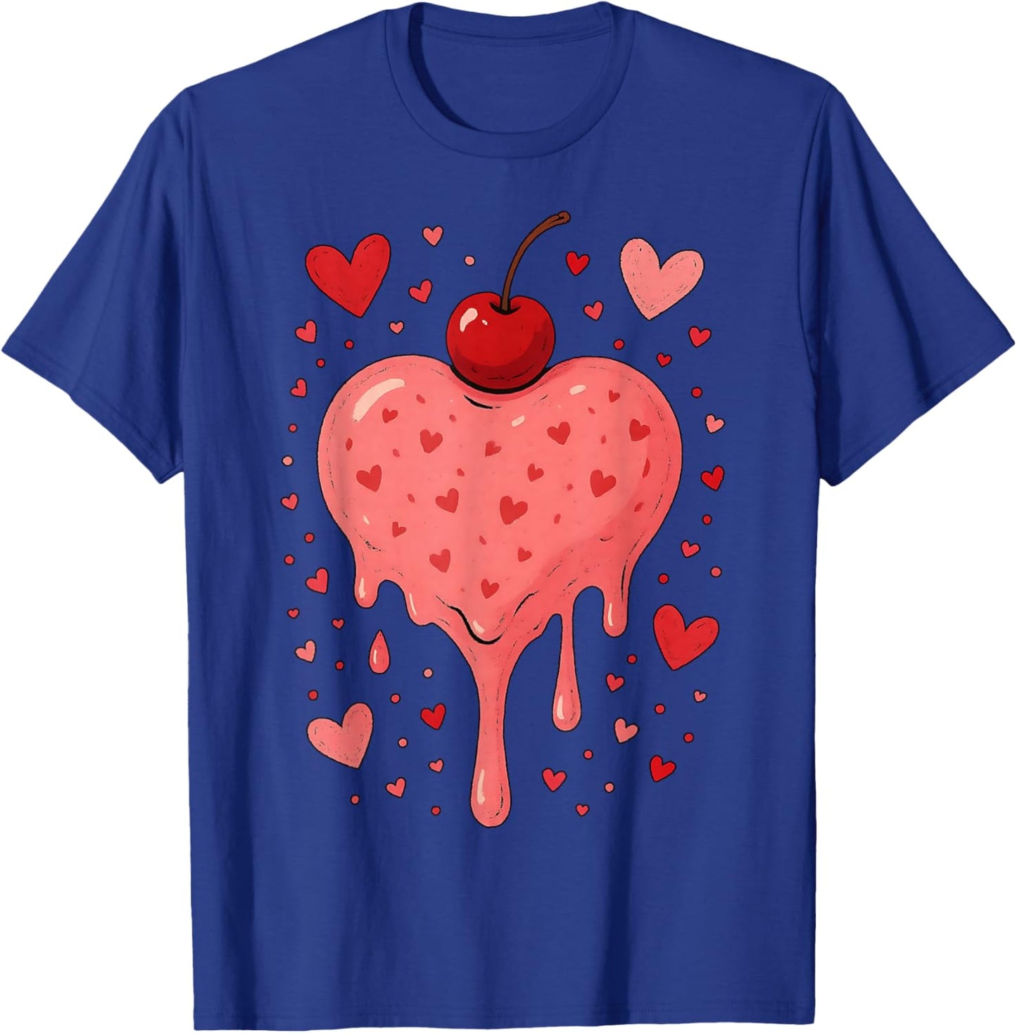 Valentine's Day Heart Love Ice Cream Cherry T-Shirt - T-Shirt | Royal