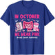 in October We Wear Pink Gastro Nurse Breast Cancer T-Shirt - T-Shirt | Royal