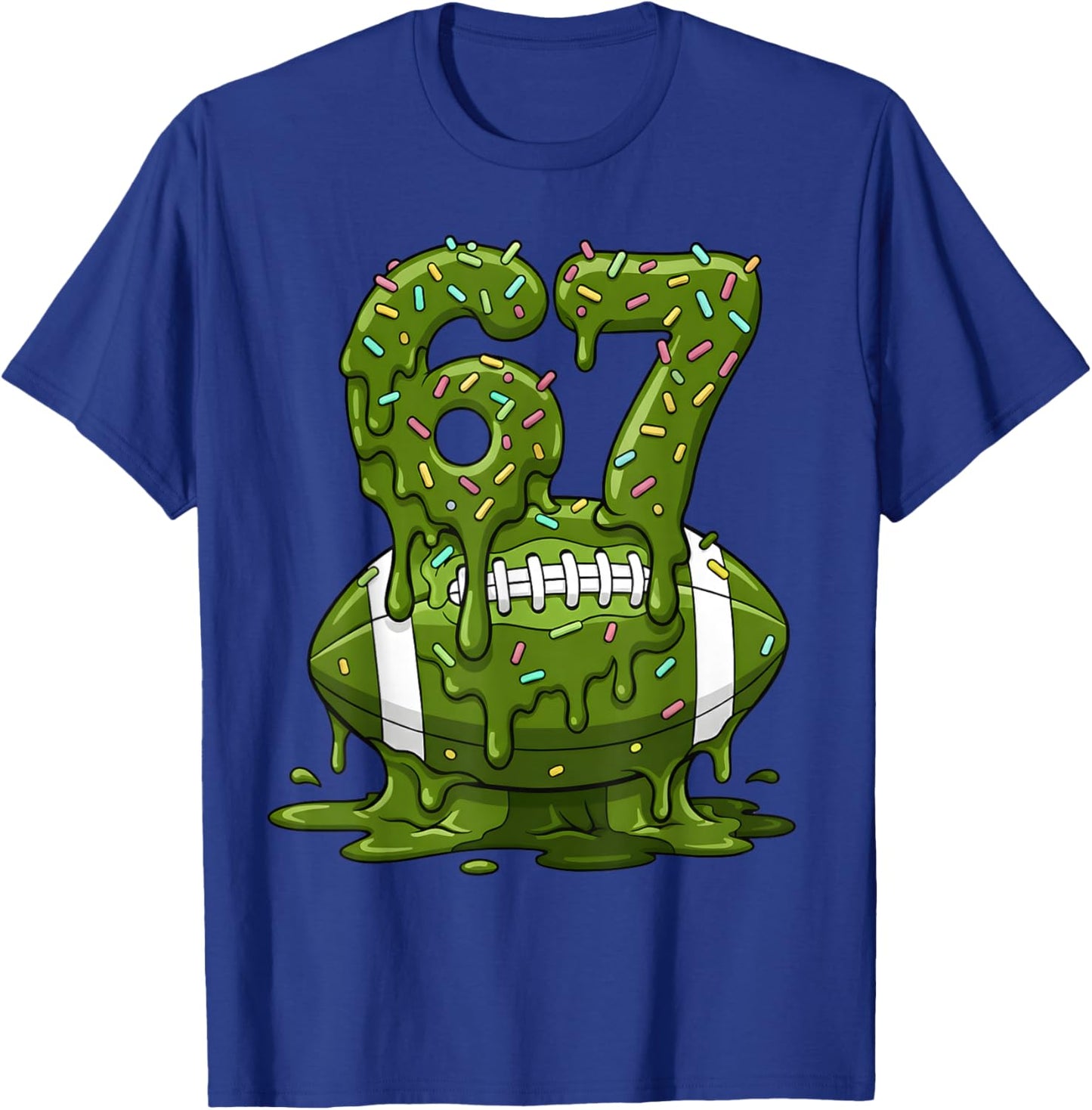 American Football Drip Number 67 Player 67th Birthday T-Shirt - T-Shirt | Royal
