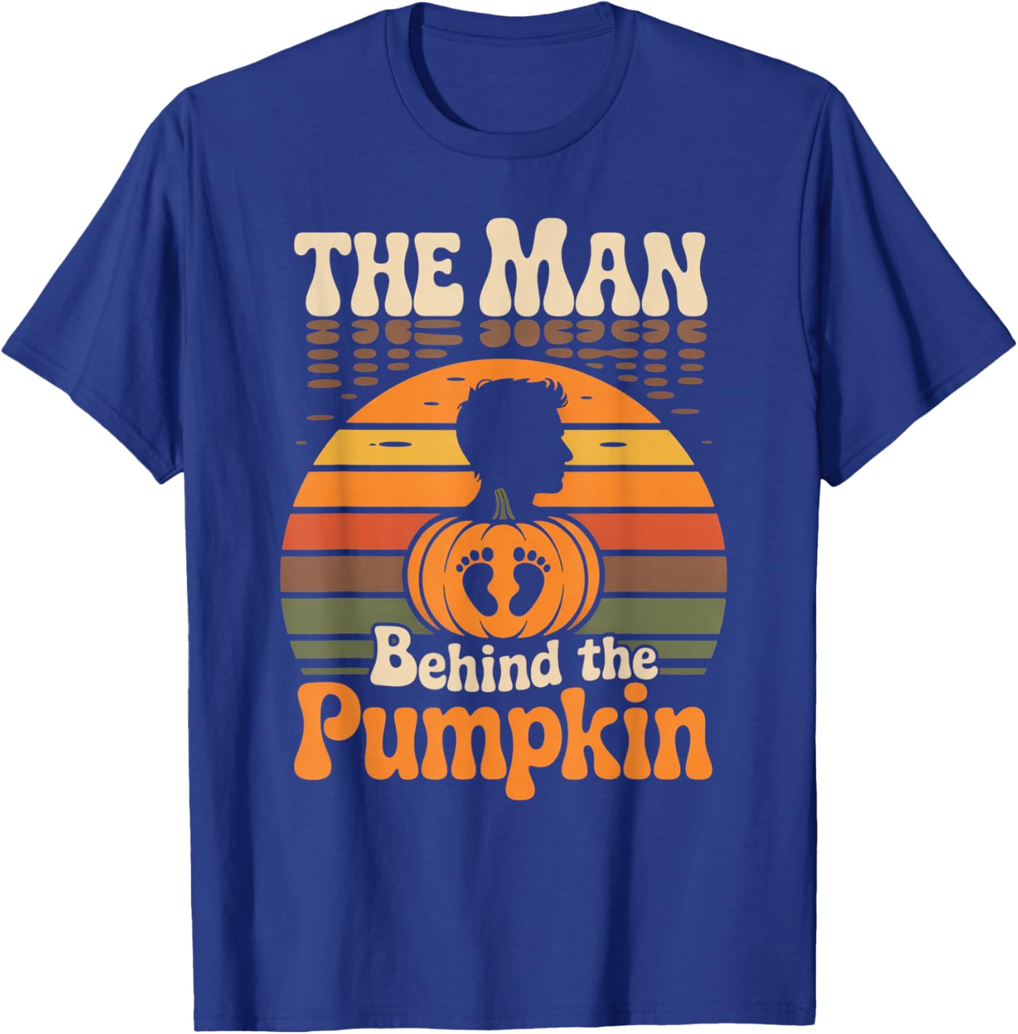 Man Behind The Pumpkin Halloween Costume Fun T-Shirt - T-Shirt | Royal