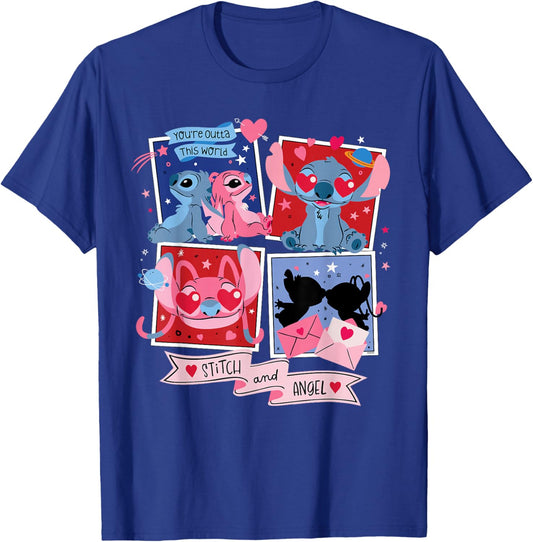 Disney Stitch & Angel Valentine's Day Outta This World T-Shirt - T-Shirt | Royal