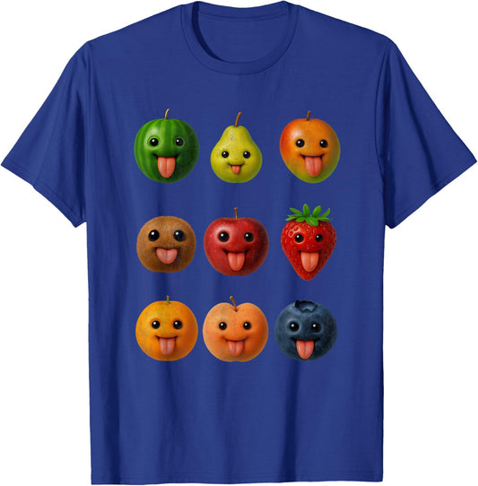 Funny AI Fruit Meme Gen Z Brainrot Men Women T-Shirt - T-Shirt | Royal