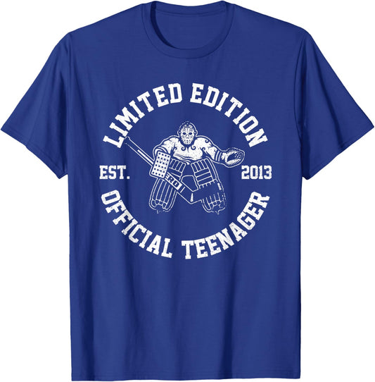 Official Teenager Est 2013 13th Bday Hockey Boys 13 Years T-Shirt - T-Shirt | Royal