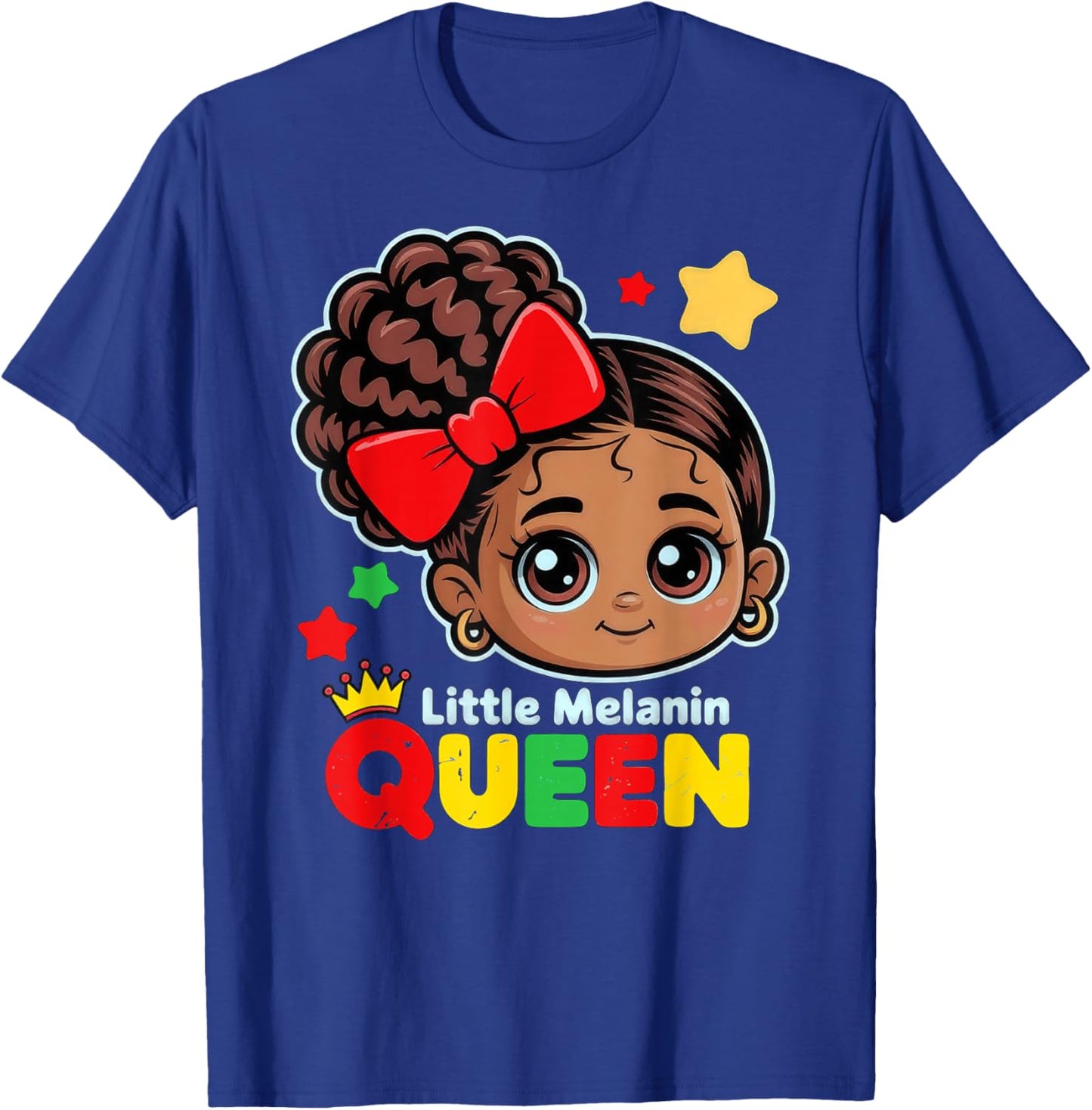 Little Melanin Queen Black History Month BLM African Girls T-Shirt - T-Shirt | Royal