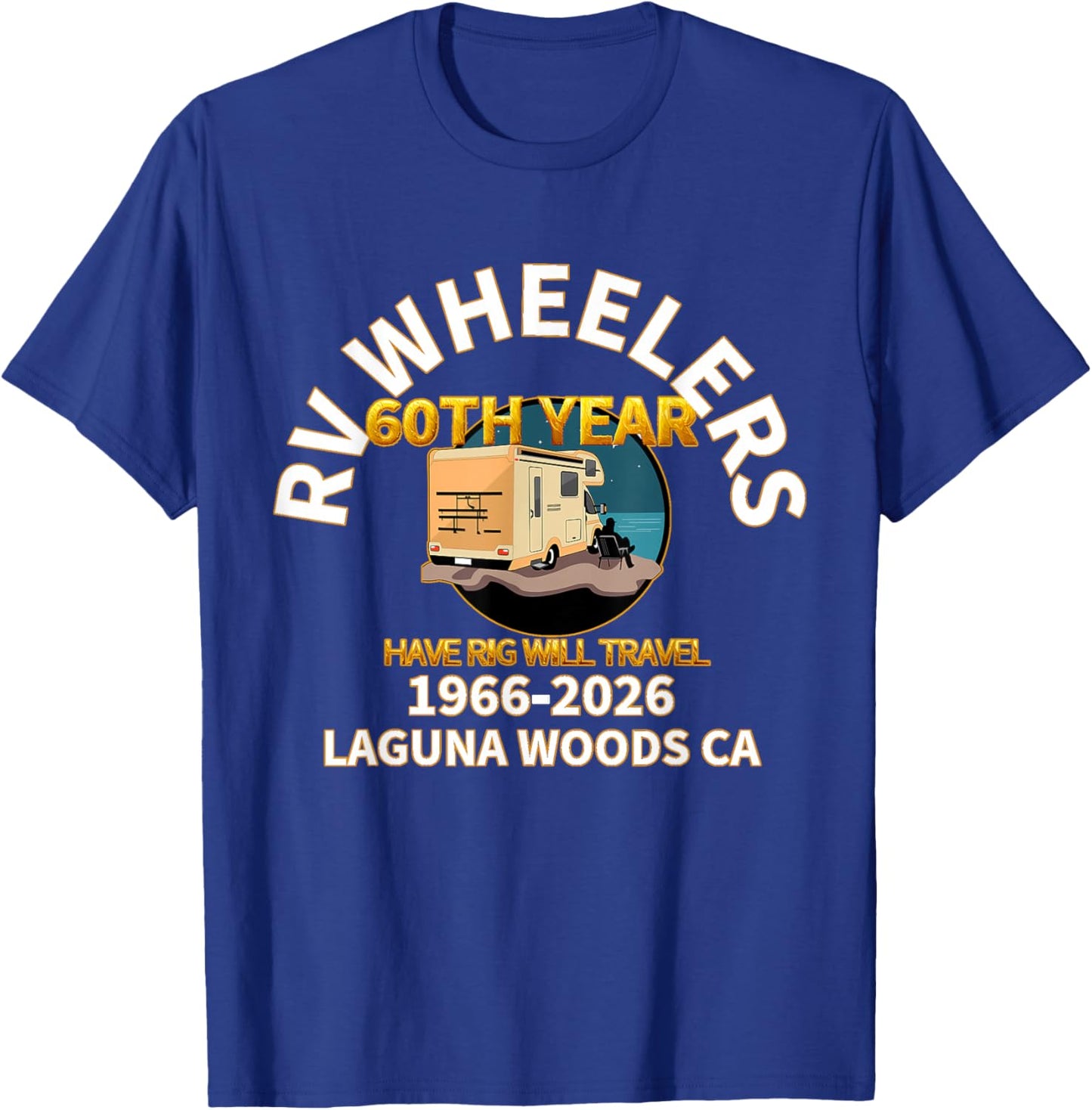 RV Wheelers Club of Laguna Woods T-Shirt - T-Shirt | Royal