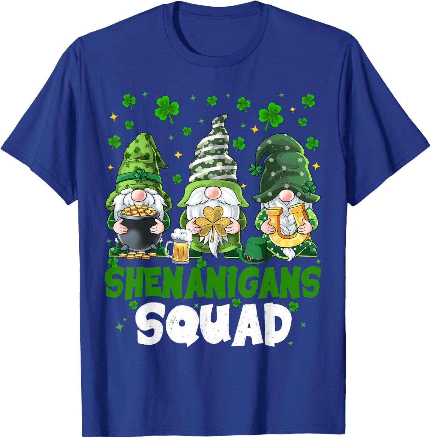 St Patricks Day Gnomes Shenanigans Squad Saint Pattys Women T-Shirt - T-Shirt | Royal