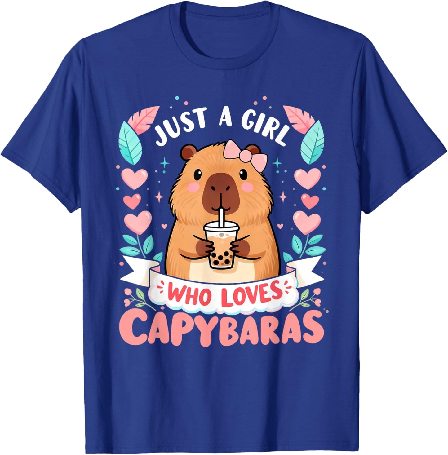 Just a Girl Who Loves Capybaras Cute Capybara Lover Kids T-Shirt - T-Shirt | Royal