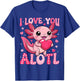 Valentine Axolotl Lover I Love You A Lotl Boy Girl Kid T-Shirt - T-Shirt | Royal