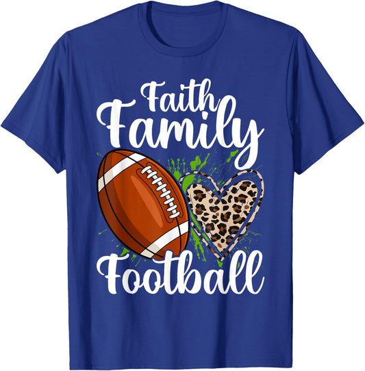 Religious Faith Family Football T-Shirt - T-Shirt | Royal