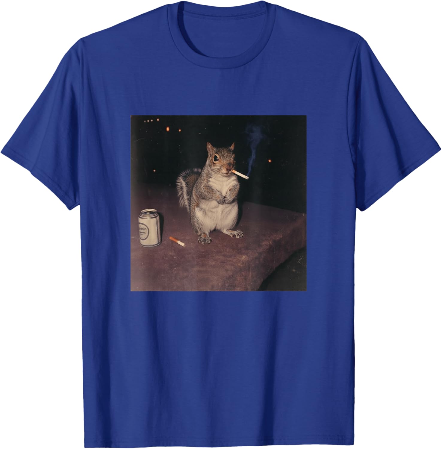 Funny Smoking Squirrel Chipmonk Cigarette Beer Gen Z T-Shirt - T-Shirt | Royal