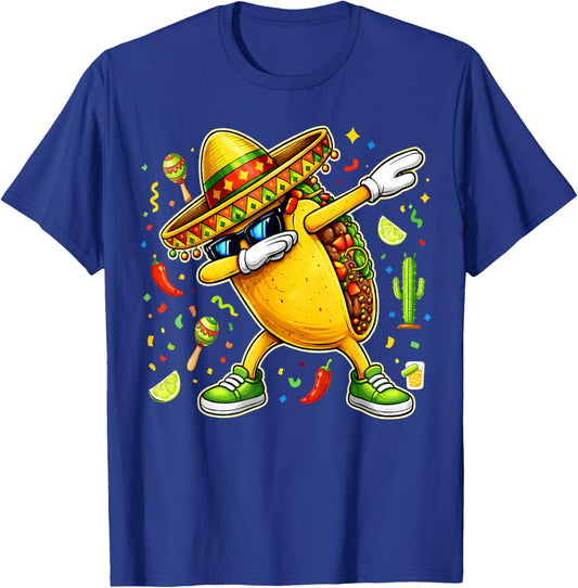 Funny Dabbing Taco Cinco De Mayo Mexican Fiesta Party T-Shirt - T-Shirt | Royal