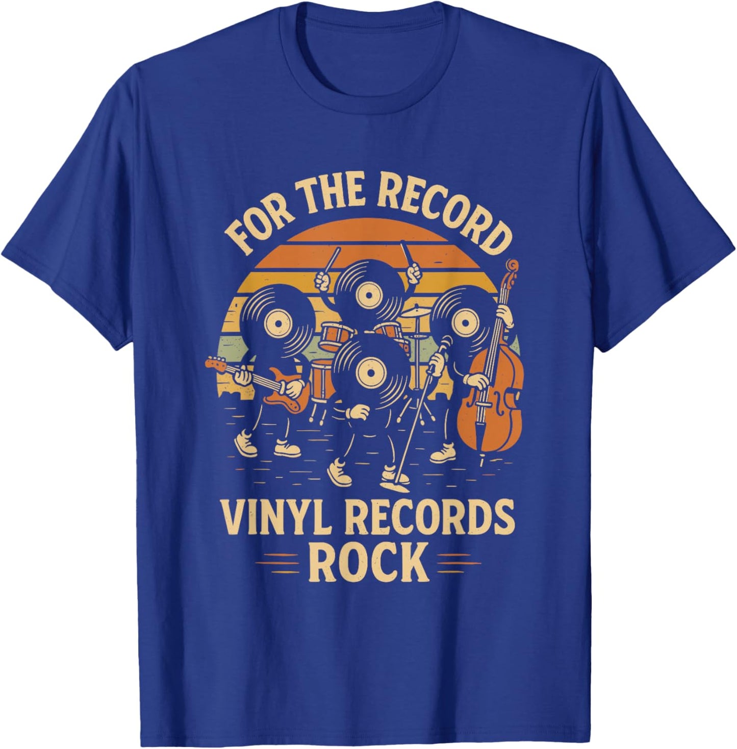 Retro Vinyl Record Pun Rock Music Lover Funny Rock Band T-Shirt - T-Shirt | Royal