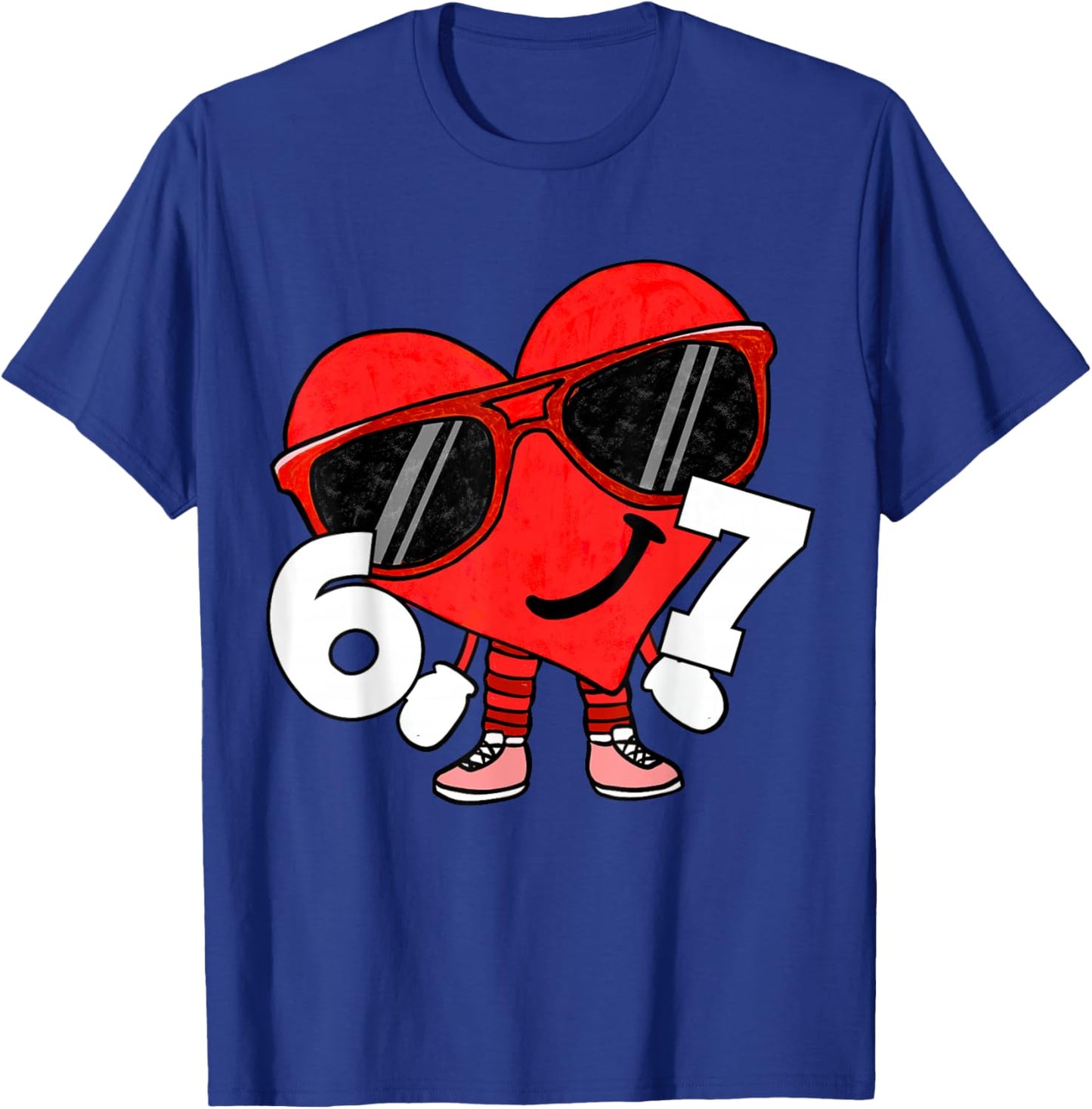 Funny Valentines Heart 67 Six Seven Boys Kids Teens T-Shirt - T-Shirt | Royal