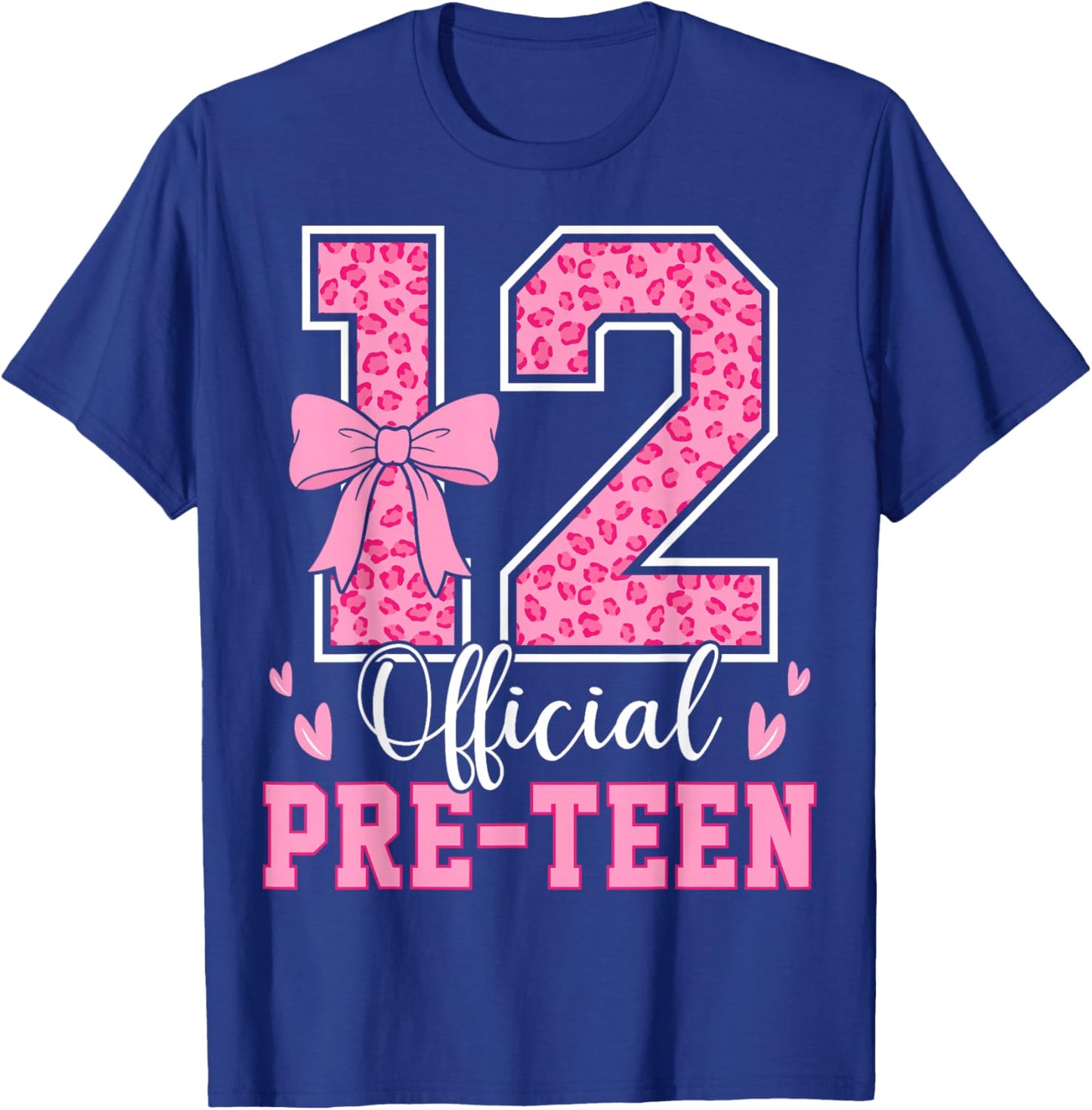 12 Official Pre-Teen Leopard 12 Year Old 12th Birthday Girl T-Shirt - T-Shirt | Royal