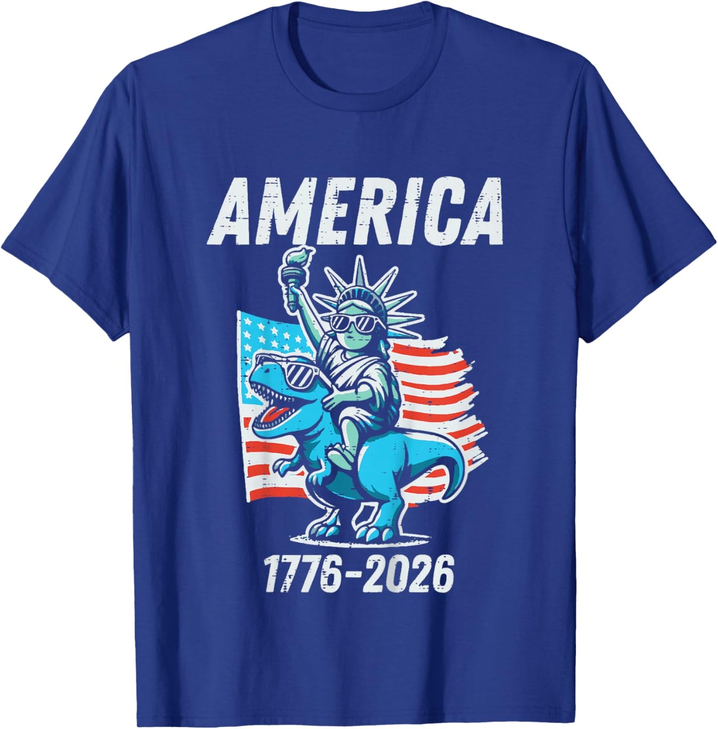 Kids America Statue Liberty Dino 250th Anniversary USA Boys Kids T-Shirt - T-Shirt | Royal