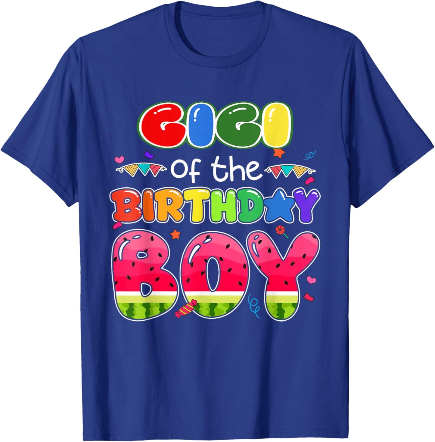 Gigi of The Birthday Boy Melon Family Matching Funny T-Shirt - T-Shirt | Royal