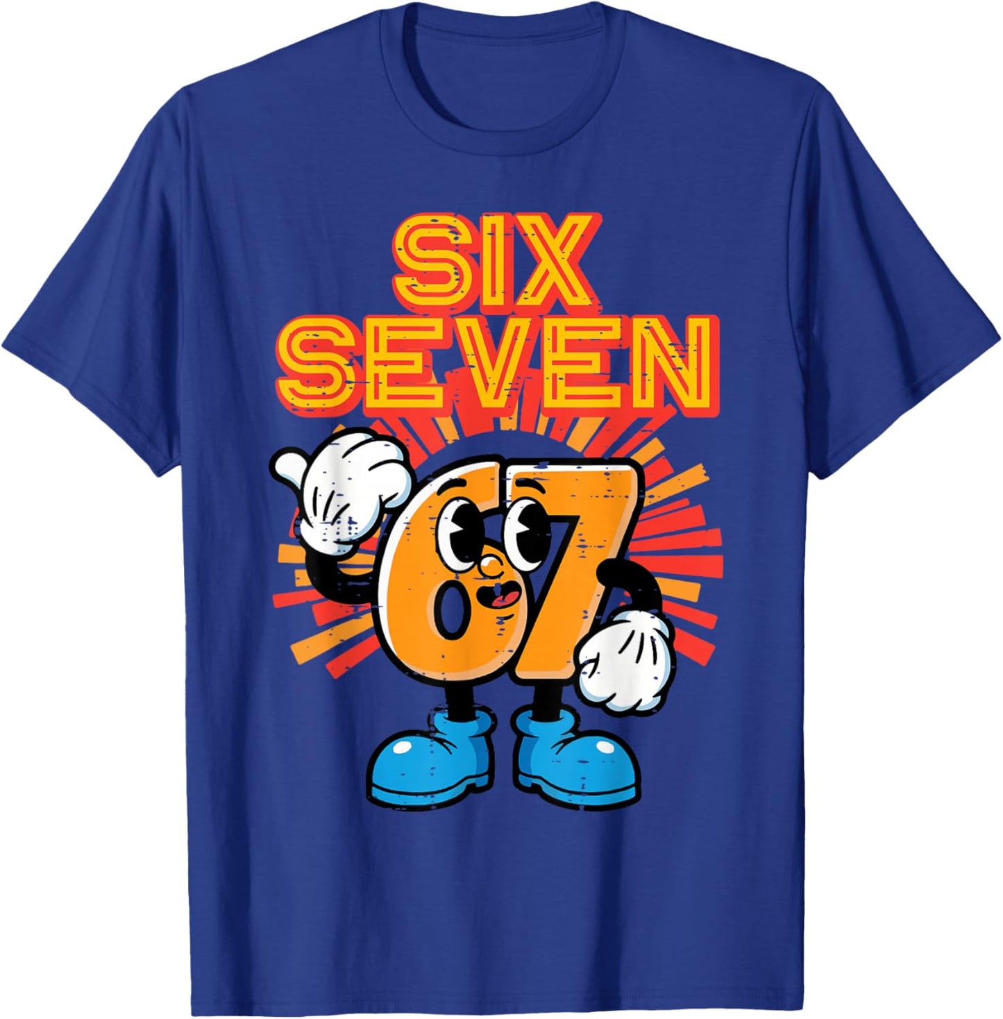 6 7 Meme Numbers Funny 67 Gen Alpha Slang Kids Boys Youth T-Shirt - T-Shirt | Royal