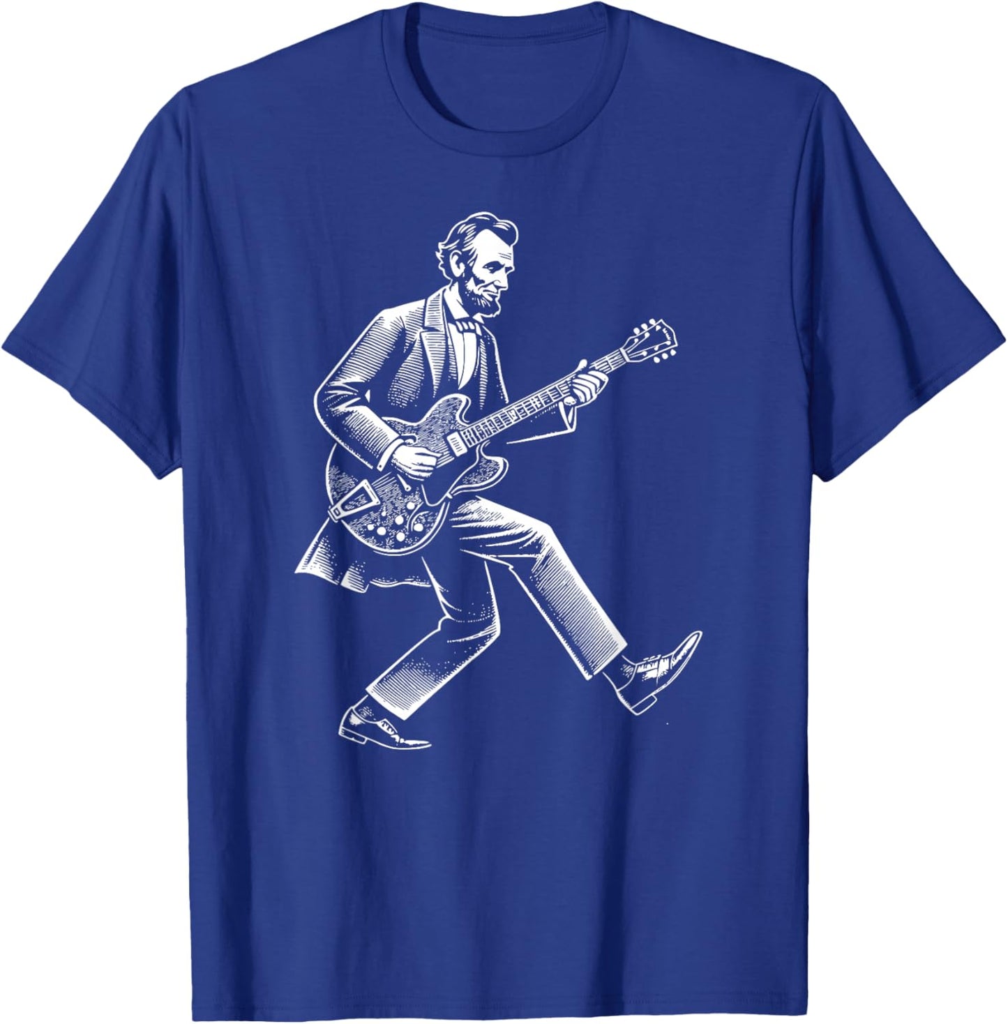 Abraham Lincoln Duck Walk Playing Electric Guitar Funny T-Shirt - T-Shirt | Royal