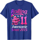 Rolling Into 11 Awesome Since 2015 11th Birthday Roller Skat T-Shirt - T-Shirt | Royal