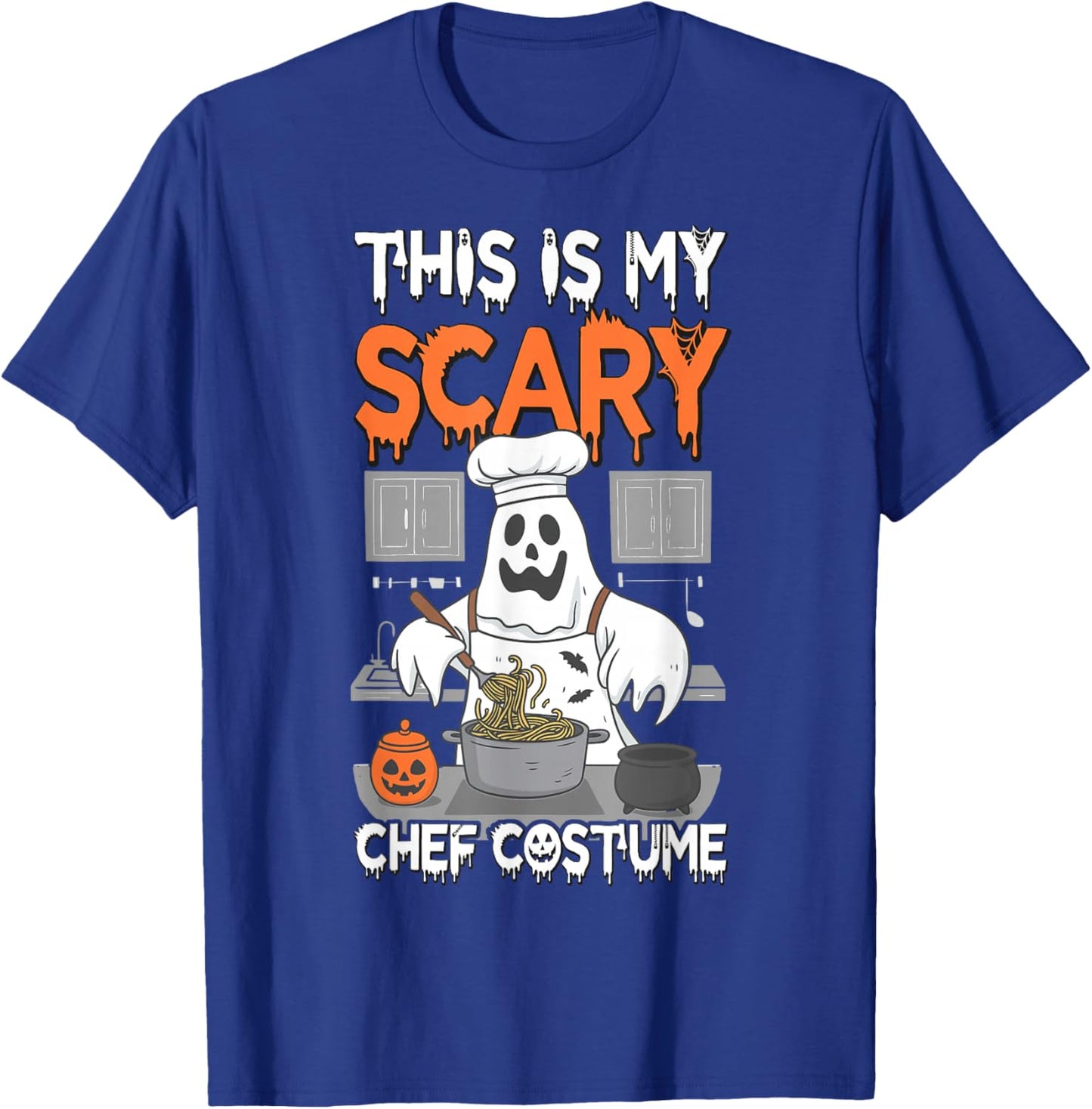 This is My Scary Chef Costume Chef Ghost Halloween Cooking T-Shirt - T-Shirt | Royal
