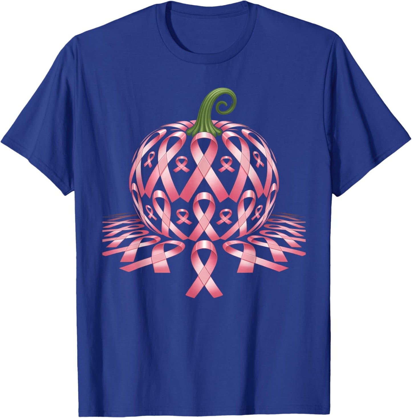 Halloween Pink Ribbon Pumpkin Breast Cancer Awareness T-Shirt - T-Shirt | Royal