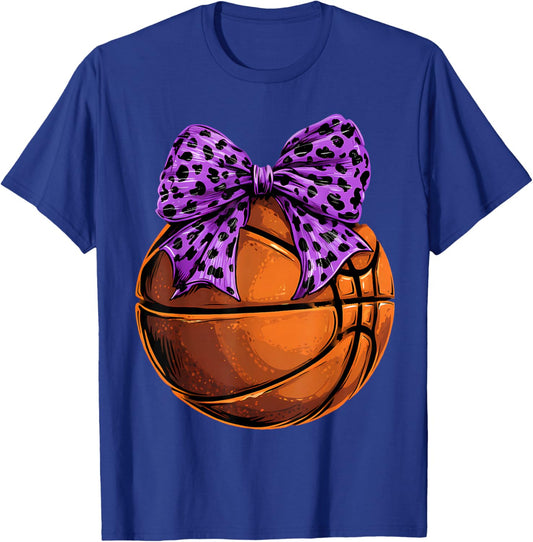 Basketball Coquette Bow Cute Basketball Player T-Shirt - T-Shirt | Royal