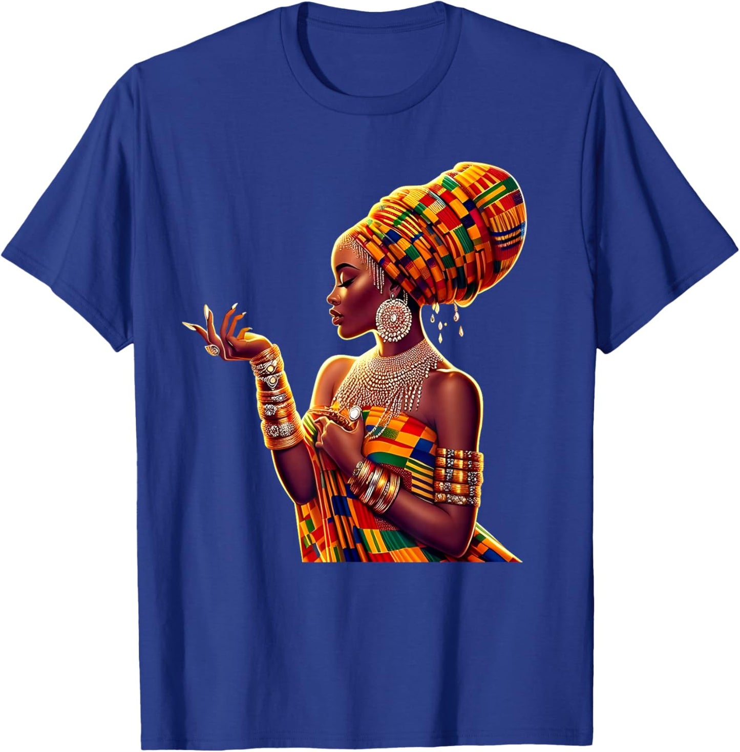 I Am Black History Black Woman African Roots Melanin Queen T-Shirt - T-Shirt | Royal
