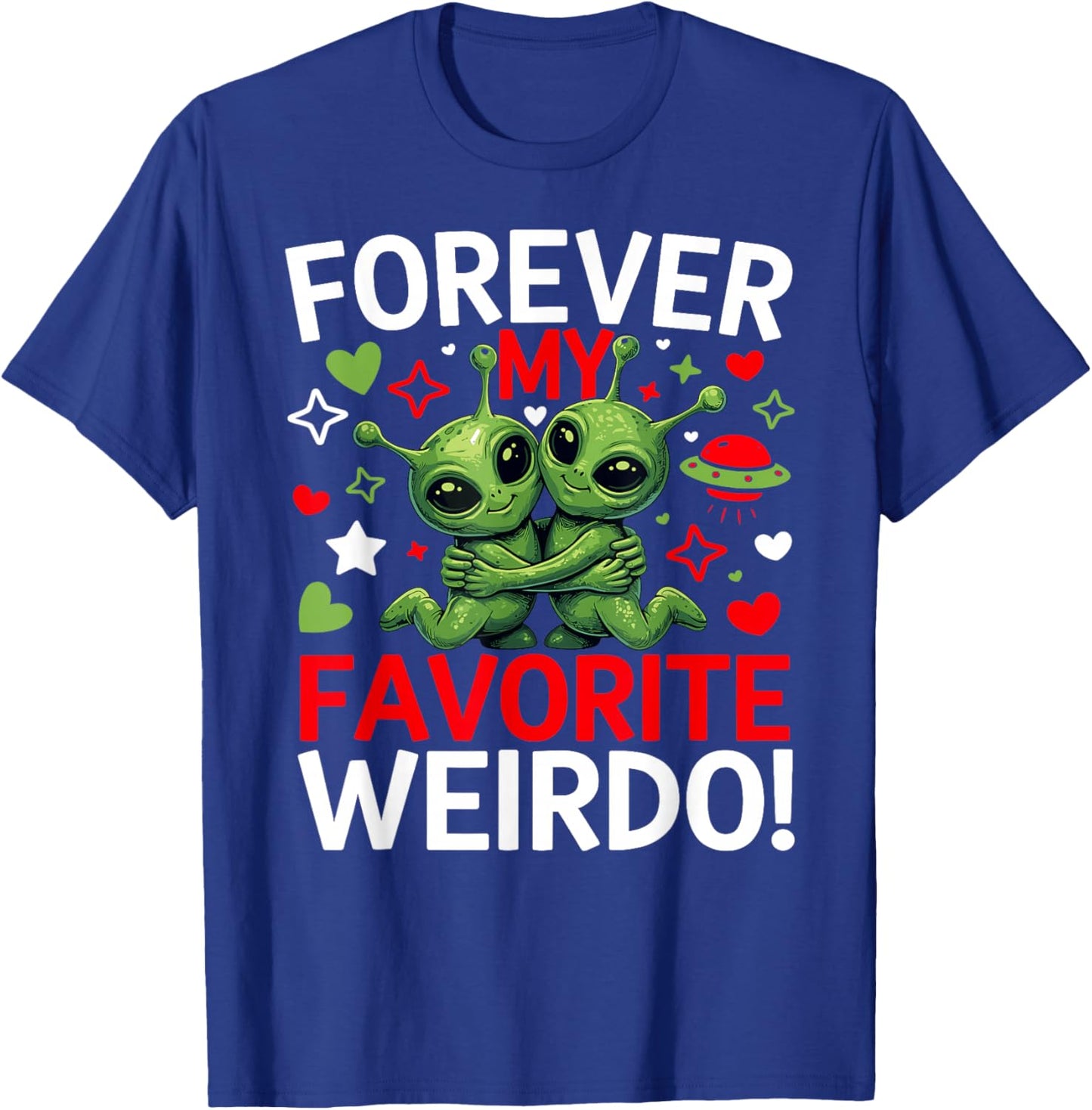 Valentines Day Cute Alien Funny Couple Quirky Humor Sci-fi T-Shirt - T-Shirt | Royal