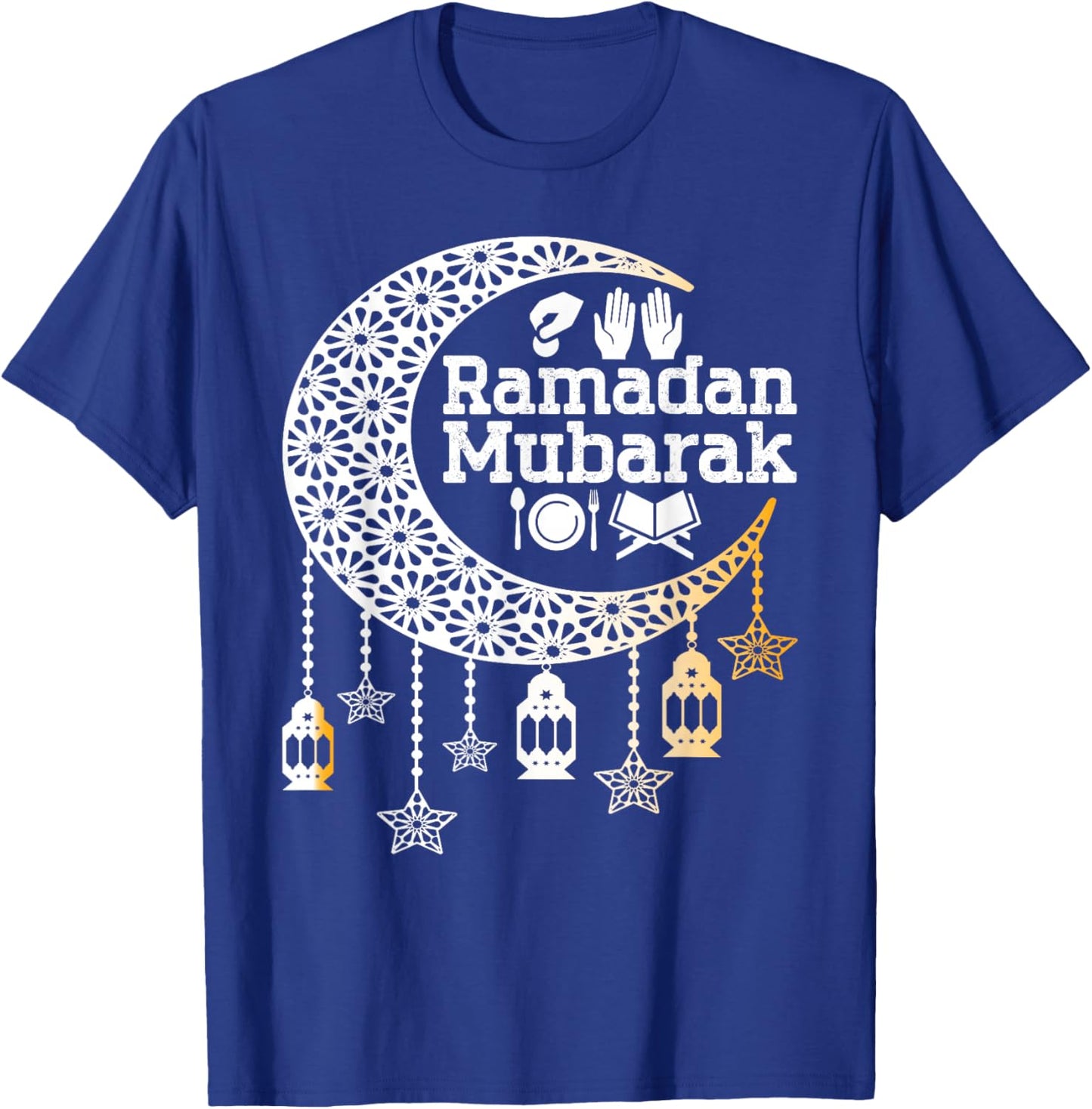 Happy Ramadan Mubarak Islamic Calligraphy Faith Family Funny T-Shirt - T-Shirt | Royal