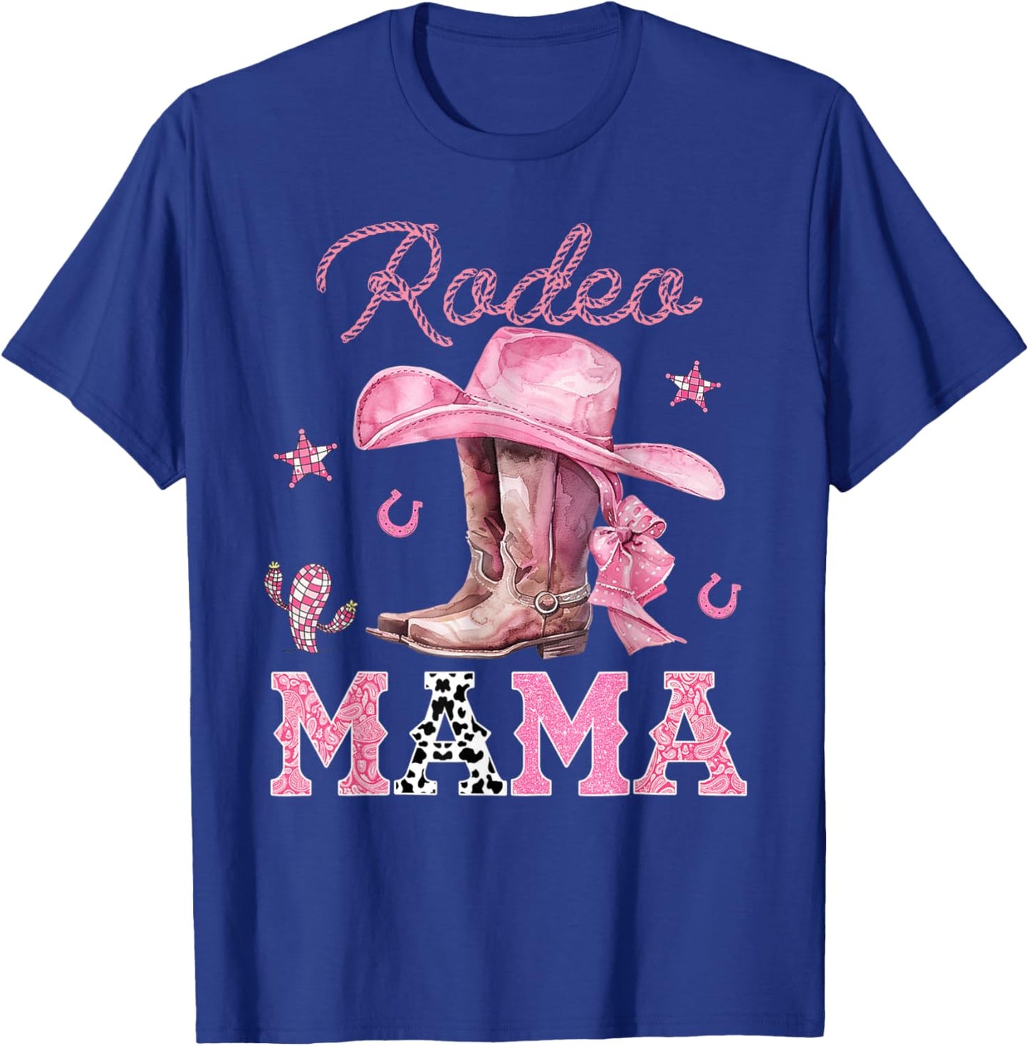 Rodeo Mama Pink Boots Coquette Cow-Girl Birthday Party T-Shirt - T-Shirt | Royal