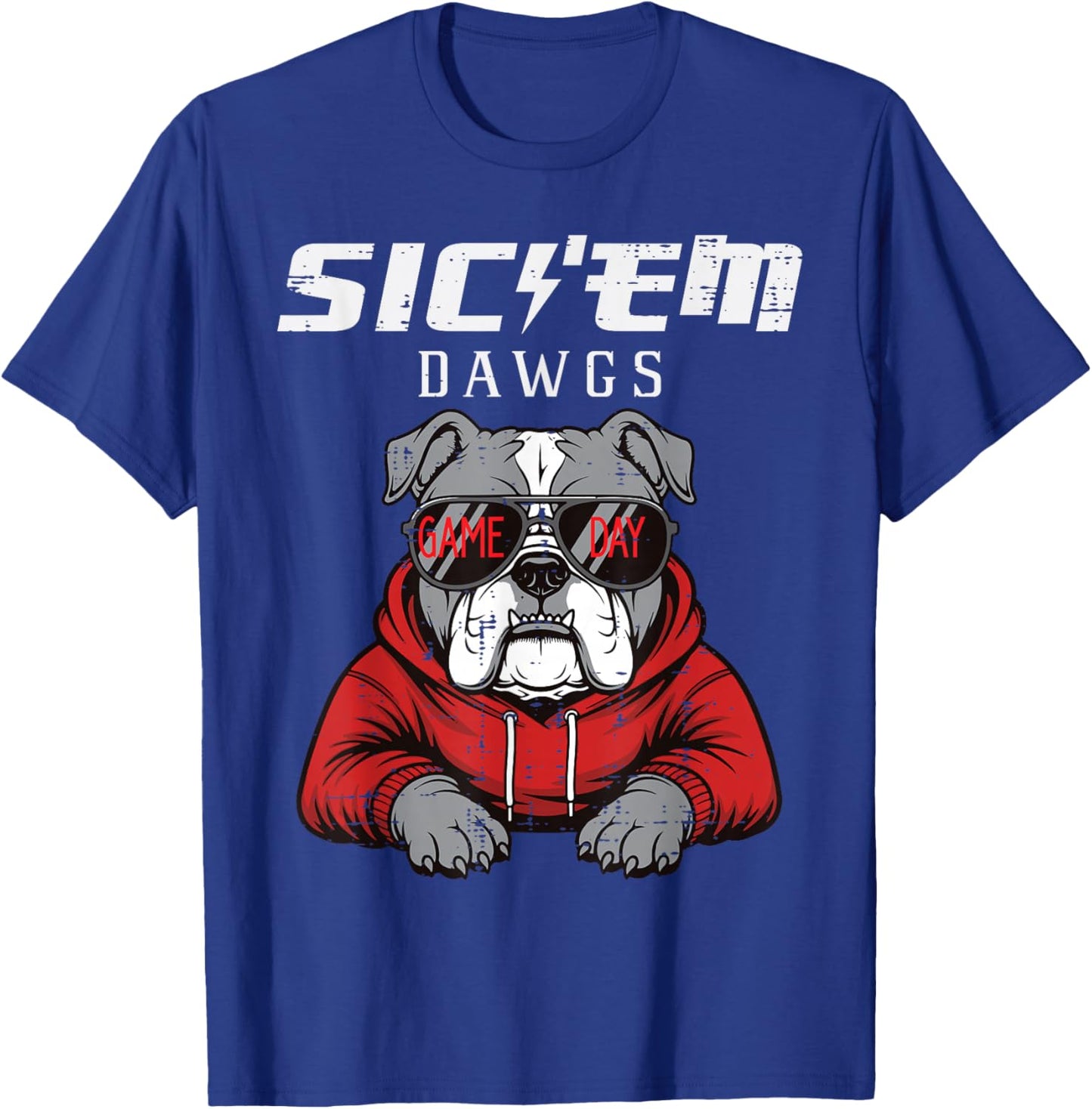 Bulldog Dawgs Women Kids Men Boys Girls Youth Teen T-Shirt - T-Shirt | Royal