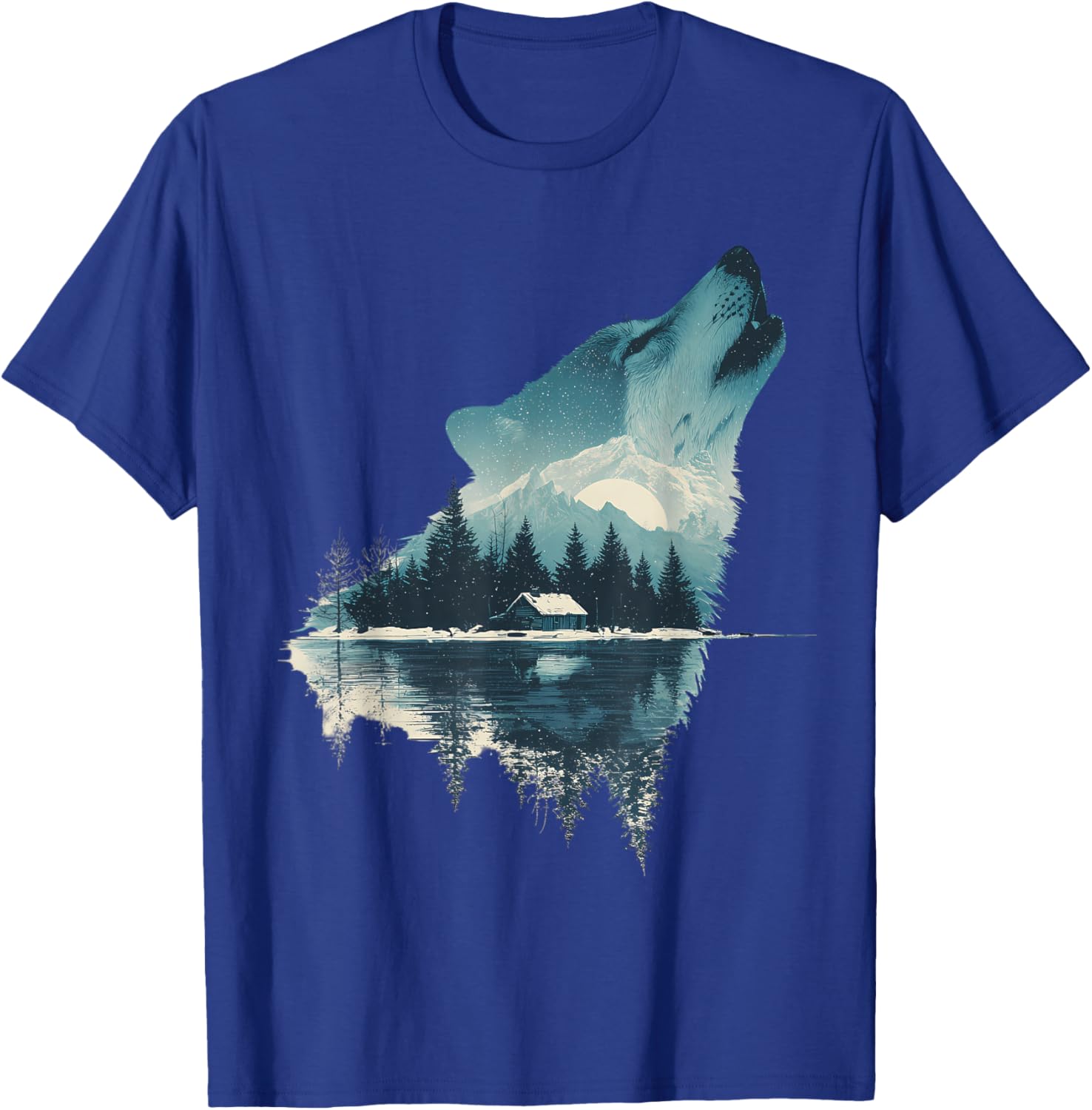 Wolf Animal Face Art Graphic Wildlife Colorful Wolf Lover T-Shirt - T-Shirt | Royal