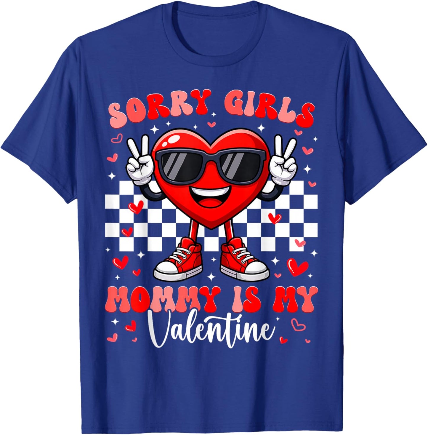 Funny Heart Peace Sign Outfit Toddler Boy Valentine T-Shirt - T-Shirt | Royal