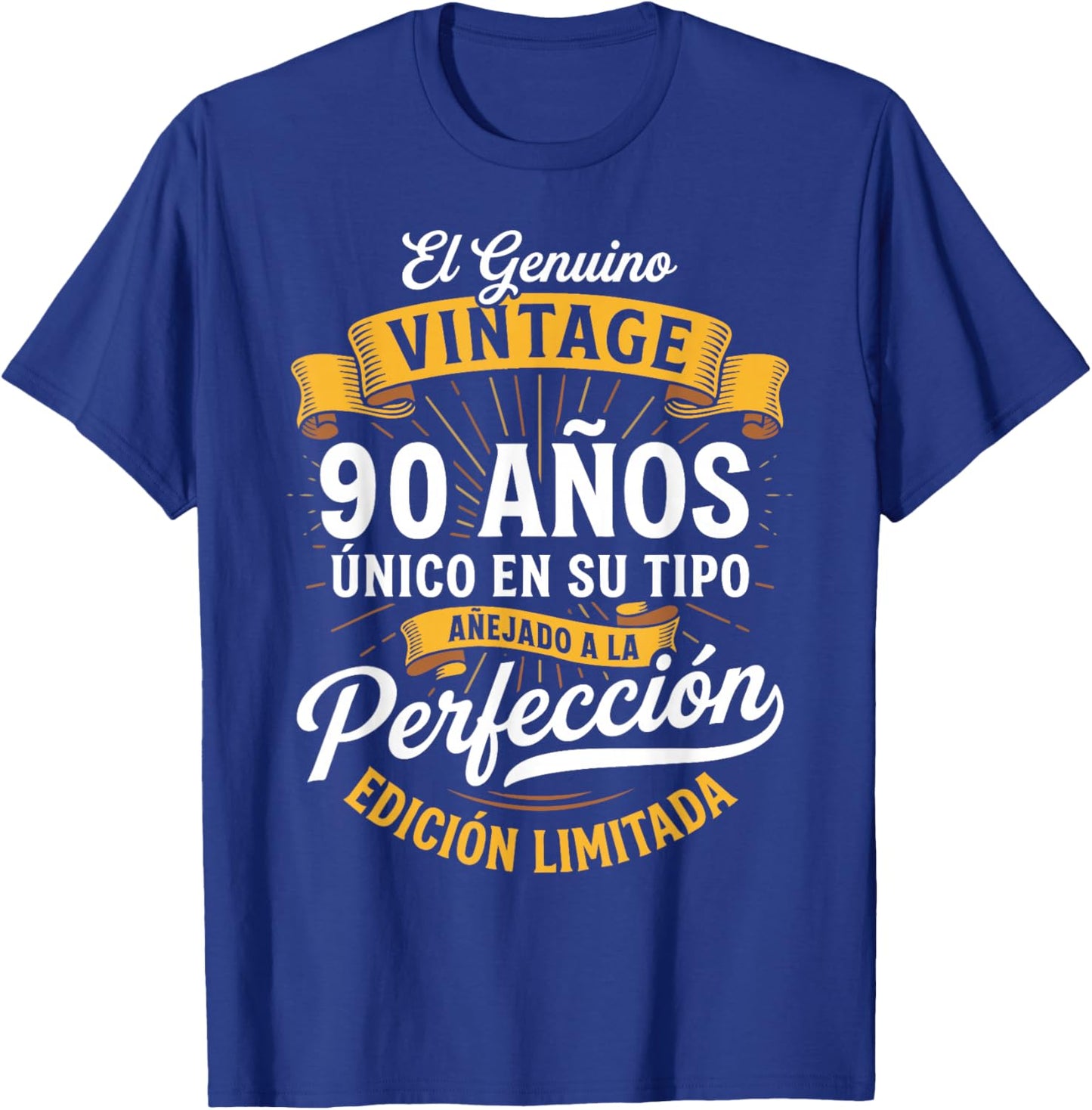 Vintage 90th Birthday Men Funny 90 Birthday Spanish T-Shirt - T-Shirt | Royal